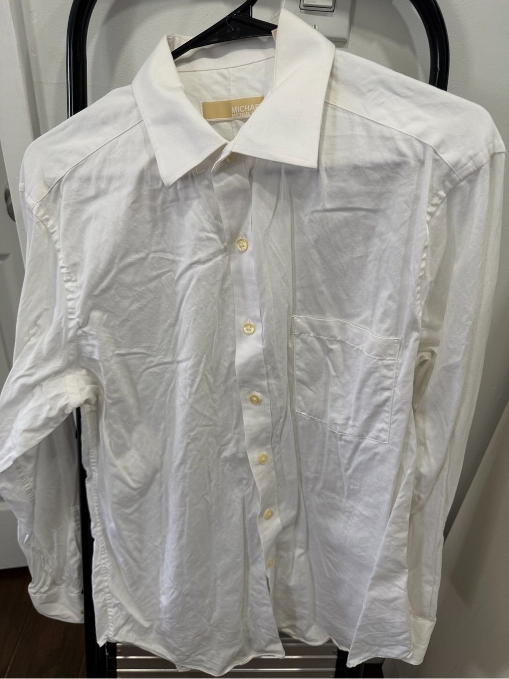 Michael Kors White Long Sleeve Dress Shirt with Pocket